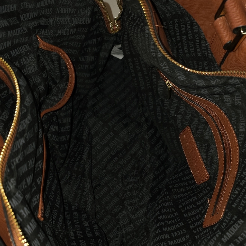 Steve Madden Tan Leather Briefcase - Picture 7 of 11